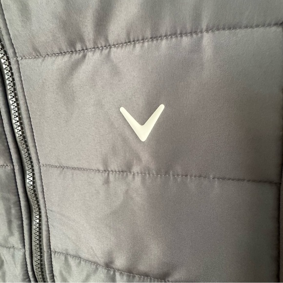 Men’s Callaway Golf Grey Puffer Water Repellent Full Zip Vest - Men's Size XL - Picture 3 of 7